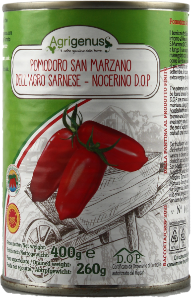 Agrigenus Pomodoro San Marzano geschälte ganze Tomaten