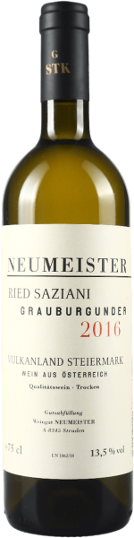 Neumeister Ried SAZIANI Grauburgunder G STK 2016 BIO